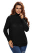 Sexy Black High Neck Pullover Side Zipped Sweater Top